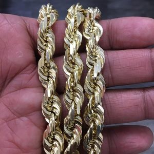 14k Solid Gold Rope  10mm men's Chian